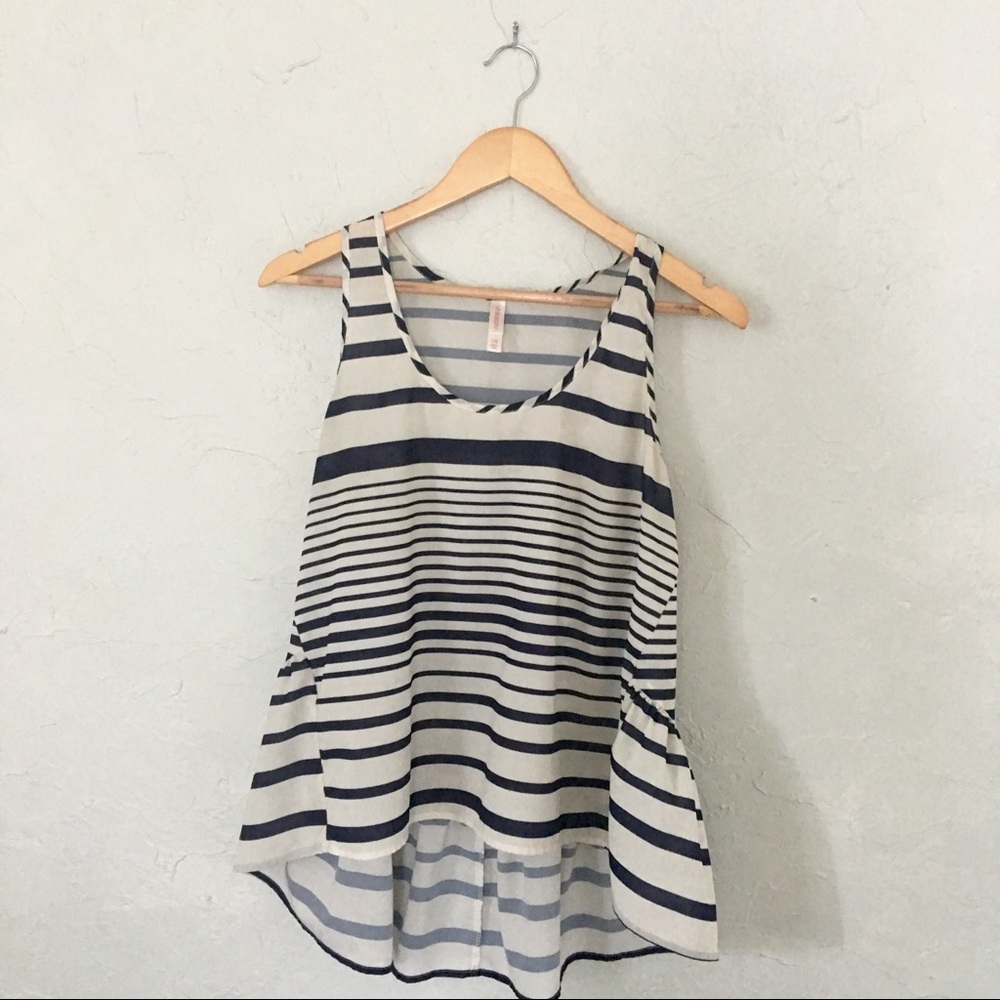 Xhilaration • Blue and White Stripe Tank